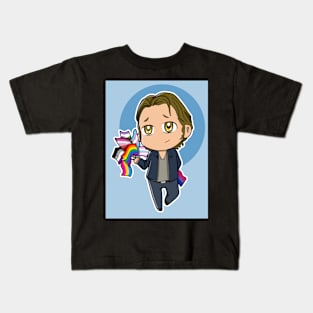 Gabriel with Pride flags. Kids T-Shirt